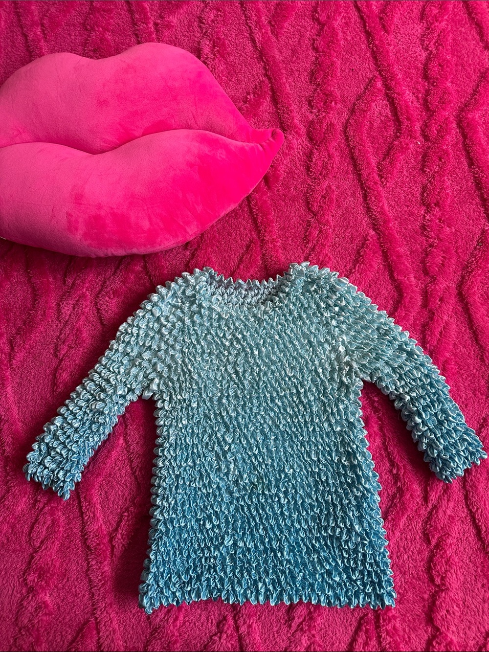 Y2K Light Blue Textured top